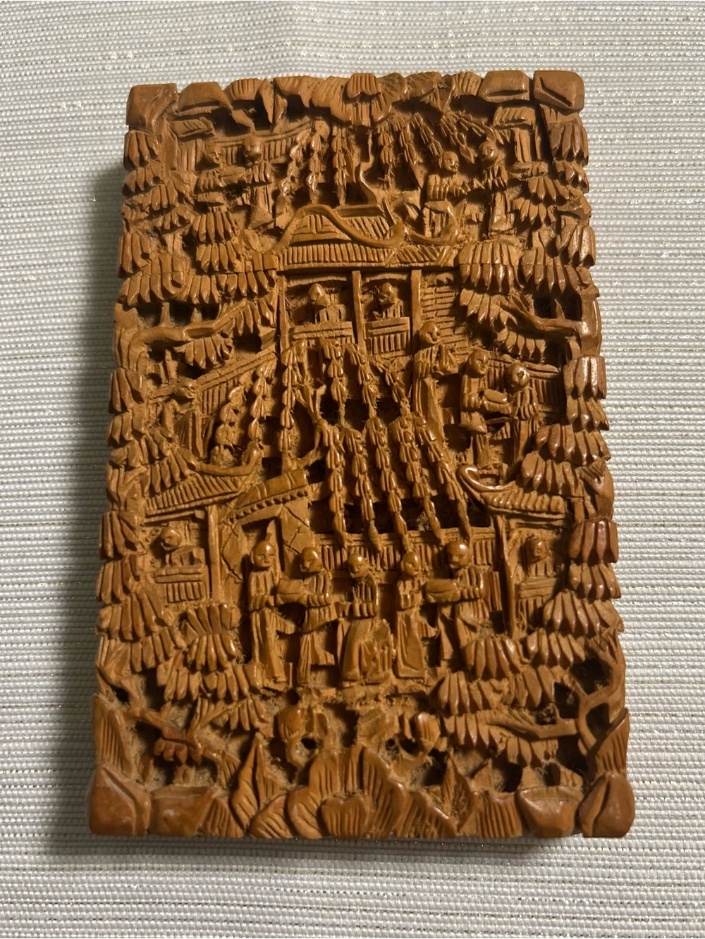 Antique Chinese Wood Card Case Carved
Canton 3.75"x 2.25"
